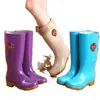 Botas de Lluvia, Zapatos Impermeables, Botas de Agua, Zapatos de Goma, Cubrezapatos, Moda Femenina de Longitud Media de Algodón Terciopelo Cálidos Antideslizantes para Adultos Zapatos de Trabajo para Cocina