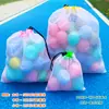 Bolsa de Almacenamiento para Juguetes de Niños Bolsa para Guardar Bloques de Baño Tarjetas Bolsa de Dios Cierre de Cordón Pelotas Oceánicas Bolsa de Malla Grande Bolsa de Playa