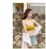 Top deportivo tipo tank top sexy y llamativo para mujer, con tiras cruzadas en la espalda, sin espalda descubierta, sin tirantes y sin aros, versátil como prenda exterior