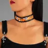 Collar de Metal Punk Oscuro Transfronterizo Europeo y Americano, Versátil Dulce y Fresco Estilo Hip-Hop Collar de Terciopelo para Mujeres