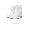 Botas de Caña Media Casuales con Cuña de Cuero Genuino para Aumentar la Altura 10 cm Estilo Coreano de Moda Versátiles para Mujer