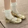 Zapatos pequeños de cuero versátiles estilo ballet francés, nuevo modelo 2026, elegantes para ir al trabajo, zapatos de primavera y otoño Mary Jane para mujer con correas cruzadas