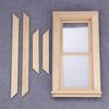 1:12 Casa de muñecas de madera, casa de muñecas pequeña, puertas y ventanas decorativas, ventana simple de empuje hacia arriba y hacia abajo, lisa en blanco