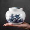 Bote de Cerámica Azul y Blanco Grande para Té, Almacenamiento Sellado para Té Verde, Té Blanco, Pu'Er, Bote de Porcelana Blanca a Todo Color Venta al por Mayor