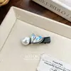 Pinza para el Cabello con Perlas y Pedrería Coreana en Forma de Corazón Clip Lateral Pinza de Pato de Gama Alta Dulce Versátil Pinza para Flequillo Pasador Accesorio para el Cabello
