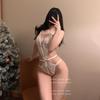 Lingerie Sexy Roupa da Paixão Desejo Puro Macacão Sexy Sem Tira Pequenos Seios Tentação Cama Qqny Pijama Transparente para Mulheres