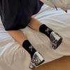 Calcetines para Mujer para Primavera y Verano, Calcetines de Media Pantorrilla con Lazo Blanco, Calcetines de Algodón Estilo Ballet Japonés, Calcetines de Pantorrilla para Primavera y Verano