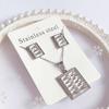 Set de Collar y Pendientes de Acero de Titanio de Alta Calidad, Nuevo Estilo Europeo y Americano, de Venta Caliente Transfronteriza, Joyería de Concha Genuina para Mujer, Precio Especial, Entrega Directa