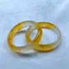Pulsera de jade amarillo con degradado natural, transparente y brillante, con variaciones de color caramelo, pulsera redonda, un hermoso regalo para una novia durante las fiestas
