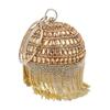 Elegante Bolso Redondo de Noche, Estilo Europeo y Americano, Bolso de Mano Exquisito con Borla para Mujer, Moderno y Versátil, Adecuado para Vestidos y Bodas