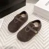 Sapatos Peludos para Mulheres, Sapatos Quentes Estilo Coreano Preguiçosos, Slip-Ons com Solado Grosso e Biqueira Aberta com Fivelas de Metal, Biqueiras Arredondadas Versáteis para Outono e Inverno 2025