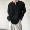 Camiseta interior de manga larga para hombre de otoño e invierno, estilo coreano, cuello en V, patrón flotante personalizado, suéter pullover para hombre todo a juego 3731565