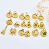 Set de colgantes antiguos de borla dorada con circón, colgante de urraca giratoria, loto, calabaza, accesorios para pulsera y collar DIY