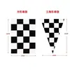 Banderines de Cuerda Cuadros Blanco y Negro de Carreras F1, Banderines Triangulares, Decoración de Pista de Go-Karts, Montaje de Ambiente de Fiesta, Banderines Colgantes Personalizables