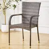 Silla de Ratán Balcón Silla para Ancianos Hogar Adulto Respaldo Tejido de Ratán Silla de Ratán de Ocio Sillón Casa de Huéspedes Hotel Mesa y Silla