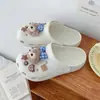 Chinelos de Algodão Eva para Mulheres no Inverno Impermeáveis para Casa com Solado Grosso Forrados com Lã Bolsa com Compartimentos para Dormitório Estudantil Sapatos de Algodão Quentes para Interior Fofos