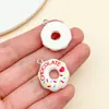 Nuevo Modelo de Donut de Chocolate Simulado 3D Accesorios de Resina Llavero Colgante Encanto para Bolso DIY