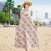 Nuevo Vestido de Algodón Seda para Mujer Verano Francés de Alta Gama Vacaciones Costeras Playa Vestido Largo Elegante Vestido Chaleco sin Mangas