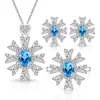 Popular streamer en vivo online, juego de joyería para mujer de collar, aretes y anillo con forma de corazón, totalmente de diamantes, súper brillante, más vendido