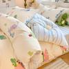Set de cama de cuatro piezas de algodón 100% puro de dibujos animados para todas las estaciones, sábanas, funda de edredón, sábanas ajustables, juego de cama de tres piezas para dormitorio 4