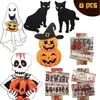 Popular Cartel de Halloween con Gato Negro y Fantasma, Cartel de Calle para Césped de Jardín al Aire Libre de Terror, Decoración para el Jardín