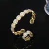 Pulseira Transfronteiriça Aliexpress Rosto Sorridente Retrô para Mulheres Design de Moda Ins Tendência Estilosa Pulseira Aberta de Cobre para Casal Redonda