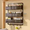Estante de almacenamiento para dormitorio sin taladro para artículos pequeños y productos de cuidado de la piel, estante de almacenamiento de pared para literas