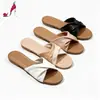 Sandalias Planas de Mujer con Nudo Retorcido y Pliegues para Comercio Exterior Transfronterizo, Sandalias Minimalistas Simples Estilo Coreano para Vacaciones, Zapatos de Mujer para Primavera y Verano en Stock