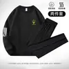 [Conjunto de Dos Piezas] Traje Deportivo Cuello Redondo Hombre Talla Grande Casual Primavera y Otoño Manga Larga Sudadera Nueva Traje Conjunto Completo