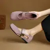 ¡Dentro y fuera de toda la piel! Aumento de Altura Interior Mary Jane Cabeza Redonda Hueco 2025 Nuevo Cómodo Versátil Zapato de una Sola Capa con Boca Baja
