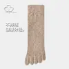 Calcetines de Terciopelo Coral para Hombre Invierno Forrados de Felpa Engrosados Peludos de Cinco Dedos Calcetines Cálidos para el Hogar Postparto Calienta-dedos para Dormir