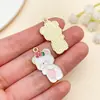 Oso de Navidad Lindo de Dibujos Animados Corazón de Amor Día de San Valentín Colgante DIY Collar Pendiente Accesorios de Joyería