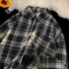 Camisas a cuadros estilo americano para hombre y mujer, marca de tendencia primavera y otoño 2026, camisas holgadas retro de manga larga, ropa exterior casual y relajada para parejas