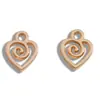 Acessórios para Joias DIY de Liga Metálica Pingente de Coração Espiral Multicor Venda Quente Transfronteiriça Pingente Decorativo para Colar, Pulseira e Brincos