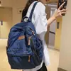 Mochila Escolar Femenina Estudiantes de Secundaria Estudiantes de Secundaria Mochila de Gran Capacidad Estudiantes Universitarios Lona de Mezclilla Todo Combinación Mochila de Viaje Moderna