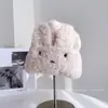 Chapéu de Tricô Fashion com Orelhas de Coelho Fofo de Desenho Animado para Mulheres Inverno Quente à Prova de Vento Chapéu Pulôver Versátil Casual Beanie
