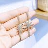 Mi star s925 brincos de agulha de prata japonês e coreano temperamento fresco da moda oito brincos de estrela Awn brincos longos de agulha de prata para mulheres
