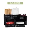 Xi Tea Juego de Cinco Piezas Mostrador de Bar Caja de Almacenamiento Resistente a Caídas de PC Juego de Cinco Piezas Juego de Caja de Taza de Papel para Café y Cuchara para Helado