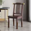 Silla de comedor de madera maciza de estilo chino, moderna y sencilla, con respaldo, para restaurante, hotel, mesa de comedor, silla oficial con sombrero.