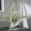 Decoración de ventana de exhibición de flores artificiales de mariposa gigante, soporte de mariposa floral, flor decorativa para accesorios de fotos y exhibición