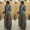 Conjunto de moda para mujer hecho a medida, nueva colección otoño 2026, diseño elegante con camiseta de cintura de corbata y pantalones casuales de pierna ancha