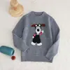 Ropa de punto infantil de alta calidad 100% lana pura para niños y niñas, suéter jacquard de dibujos animados, jersey básico de cachemira para bebé