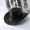 Sombrero de vaquero occidental de cuero PU para hombre y mujer, de venta caliente transfronteriza, sombrero de caballero, sombrero para exteriores, parasol, sombrero transpirable