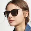 Óculos de Sol Ovais da Moda para Mulheres, Populares na Europa e América, Óculos de Sol Aviador de Metal com Armação Completa, Estilo Influenciador