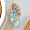 Llavero Oso Violento de dibujos animados de cristal con grietas de hielo, oso, acrílico, accesorios DIY, llavero de pareja, colgante para bolso