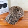 Sombrero Nuevo con Estampado de Leopardo Invierno Cálido Felpa Gorra de Béisbol para Mujer Gorra Versátil Estilo Coreano Simple Sombrero de Pareja Marca de Moda
