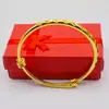 Pulsera de Barra Redonda Dorada para Mujer Lluvia de Meteoros Push-Pull Brazalete Redondo Sólido Pulsera Dorada Joyería al por Mayor para Transmisiones en Vivo de Tiktok