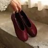Zapatos planos sencillos de punta redonda, poco profundos y sin cordones para mujer, cómodos para ir al trabajo, versátiles para todas las estaciones