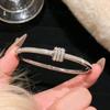 Pulseira de Diamante Completa de Luxo Leve e de Alta Qualidade para Mulheres 2025 Estilo Quente Pulseira de Aço Titânio Prata Nova Joia de Casal