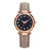 Relógio Feminino Amazon à Prova d'Água Fashion Simples Digital Pulseira de Couro Fosco Céu Estrelado Luminoso Quartzo Atacado